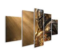 islandburner Cuadro sobre lienzo Medieval Cruzado en Armadura Mural para amantes de la historia - 5 piezas