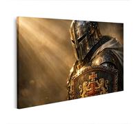 islandburner Cuadro sobre lienzo Medieval Cruzado en armadura Mural para amantes de la historia - Edición Q1