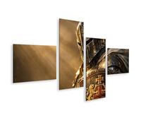 islandburner Cuadro sobre lienzo Medieval Cruzado en armadura para los amantes de la historia - 4 piezas - Edición L1