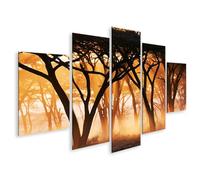 islandburner Cuadro sobre lienzo Místico Acacia Sunrise Mural Sala de Estar para amantes de la naturaleza - 5 piezas