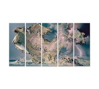 islandburner Cuadro sobre lienzo Místico Dragón Mapa Mural Salón Aventurero - 5 piezas XXL