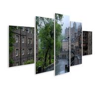 islandburner Cuadro sobre lienzo místico Edimburgo casco antiguo mural salón para aficionados a los viajes - 5 piezas