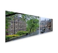 islandburner Cuadro sobre lienzo místico Edimburgo casco antiguo mural salón para aficionados a los viajes - 2 piezas