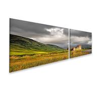 islandburner Cuadro sobre lienzo Místico Highlands Castillo Ruinas Mural Salón A2 - 2 piezas - Edición A2