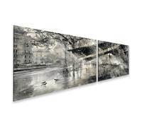 islandburner Cuadro sobre lienzo Místico Lluvia Ciudad Mística Salón Decoración para Romántico - 2 piezas