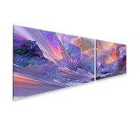islandburner Cuadro sobre lienzo Místico Mundos de Cristal Mural Salón para amantes de la naturaleza - 2 piezas - Edition Y1