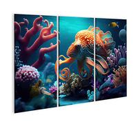 islandburner Cuadro sobre lienzo Mundo submarino peces coral Escena pacífica bajo el agua palabra pez coral IUZX Cuadros Impresiones Imágenes Mural Decoración de pared