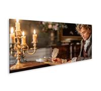 islandburner Cuadro sobre lienzo Mural histórico de un escriba en la mesa con luz de velas - panorámica