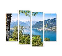 islandburner Cuadro sobre lienzo, paisaje alpino con Alpes y lago de montaña en Zell Am See, Austria Cuadros Impresiones Murales Decoración de pared
