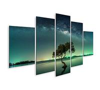 islandburner Cuadro sobre lienzo Paisaje con Vía Láctea Galaxia Cielo nocturno con estrellas Cuadros Impresiones Imágenes Mural Decoración de pared