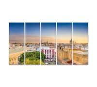 islandburner Cuadro sobre lienzo paisaje urbano Sevilla al atardecer Cultura y Arquitectura Cuadros Murales 160 x 80 cm