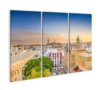 islandburner Cuadro sobre lienzo paisaje urbano Sevilla al atardecer Cultura y Arquitectura Cuadros Murales 130 x 80 cm
