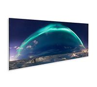 islandburner Cuadro sobre lienzo panorámico aurora boreal Reikiavik Isla Imágenes Murales Póster HFNZ Pano