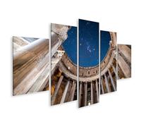 islandburner Cuadro sobre lienzo Panteón en Roma por la noche con cielo estrellado y columnas - 5 piezas