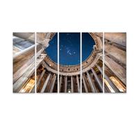 islandburner Cuadro sobre lienzo Panteón en Roma por la noche con cielo estrellado y columnas - 5 piezas XXL