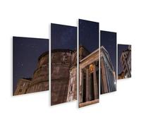 islandburner Cuadro sobre lienzo Panteón en Roma por la noche con cielo estrellado y detalles históricos - 5 piezas