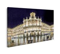 islandburner Cuadro sobre lienzo Plaza Mayor Vista Nocturna Salamanca Arquitectura Imágenes Murales Póster