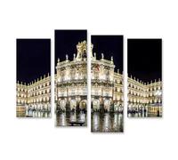 islandburner Cuadro sobre lienzo Plaza Mayor Vista Nocturna Salamanca Arquitectura Imágenes Murales Póster