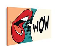 islandburner Cuadro sobre lienzo Pop Art Mouth Wow! Dibujos animados cómicos Cuadros Impresiones Imágenes Mural Decoración de pared