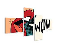 islandburner Cuadro sobre lienzo Pop Art Mouth Wow! Dibujos animados cómicos Cuadros Impresiones Imágenes Mural Decoración de pared