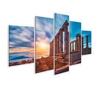 islandburner Cuadro sobre lienzo Poseidón Ruinas del Templo en el Cabo Sounio al atardecer Grecia Paisajes Lienzo Lienzo Lienzo Primer Cuadros para Salón etc.