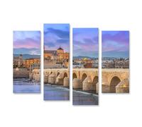 islandburner Cuadro sobre lienzo Puente Romano y Mezquita al atardecer en Córdoba cuadros murales carteles