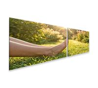 islandburner Cuadro sobre lienzo Relajante Descalzo en el rocío de la mañana Mural Dormitorio Para amantes de la naturaleza - 2 piezas
