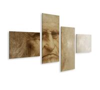 islandburner Cuadro sobre lienzo Retrato artístico de un anciano con mirada intensa - 4 piezas - Edición N1