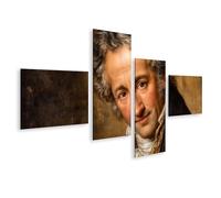 islandburner Cuadro sobre lienzo retrato de hombre con pelo rizado y mirada suave - 4 piezas - Edición P1