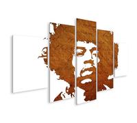 islandburner Cuadro sobre lienzo retrato legendario músico mural para sala de estar - para aficionados a la música - 5 piezas