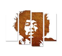 islandburner Cuadro sobre lienzo retrato legendario músico mural para sala de estar - para aficionados a la música - 4 piezas
