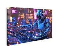 islandburner Cuadro sobre lienzo robot DJ en una discoteca futurista para sala de estar amantes de la música tienda de música imágenes murales póster