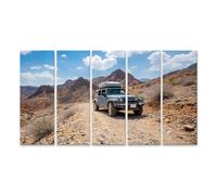 islandburner Cuadro sobre lienzo robusto vehículo todoterreno en camino de montaña pedregoso - 5 piezas XXL