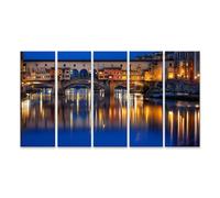 islandburner Cuadro sobre lienzo Romántico Ponte Vecchio Arte para tu Salón - Perfecto para los amantes de los viajes - 5 piezas XXL