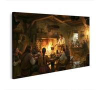islandburner Cuadro sobre lienzo rústico medieval taberna mural salón ambiente acogedor para los amantes de la historia - Edición W2