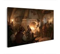 islandburner Cuadro sobre lienzo Rústico Taberna Medieval Taberna Mural Salón Para Amantes de la Historia - Edición X2