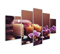 islandburner Cuadro sobre lienzo Spa Belleza Artículos Mesa Masaje Piedras Aceites Esenciales Salón Imágenes Murales Póster
