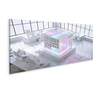 islandburner Cuadro sobre lienzo tablero holograma futurista mural oficina perfecto para los amantes de la tecnología - panorámica