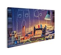 islandburner Cuadro sobre lienzo Taller de Costura Vieja Máquina de Coser Paño Mesa Madera Cuadros Murales Póster GDIC-1P