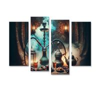 islandburner Cuadro sobre lienzo tiempo del té oriental con pipa de agua tradicional y pasteles imágenes murales carteles