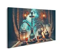 islandburner Cuadro sobre lienzo tiempo del té oriental con pipa de agua tradicional y pasteles imágenes murales carteles