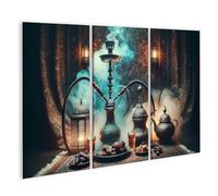 islandburner Cuadro sobre lienzo tiempo del té oriental con pipa de agua tradicional y pasteles imágenes murales carteles