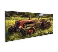 islandburner Cuadro sobre lienzo tractor antiguo en un prado de verano cuadros murales carteles