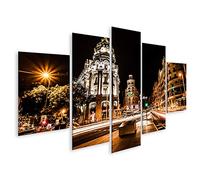 islandburner cuadro sobre lienzo tráfico por carretera en la noche Madrid España HDR imágenes murales carteles