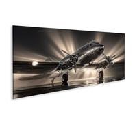 islandburner Cuadro sobre lienzo Vintage Avión Póster en estilo retro con un entorno dramático - Panorama