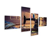 islandburner cuadro sobre lienzo Vintage Tailor taller máquina de coser tela y tijeras imágenes murales carteles