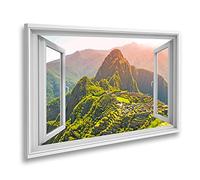 islandburner cuadro sobre lienzo vista ventana La antigua ciudad inca Machu Picchu iluminado cuadros murales carteles