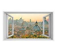 islandburner cuadro sobre lienzo vista ventana vista de Roma de Castel Santangelo de imágenes murales póster