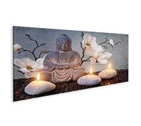 islandburner, Cuadros de salon Buda en meditación, concepto religioso Cuadro decoracion de Pared Impresión en lienzo Formato Grande modernos OTI-Pano-N