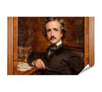 islandburner Edgar Allan Poe - Póster de retrato en el escritorio con utensilios de escritura, estándar